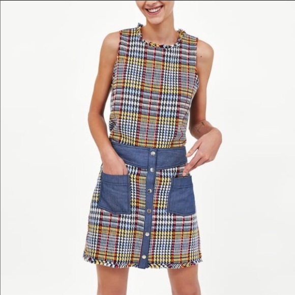 Zara tweed denim skirt - Picture 2 of 3